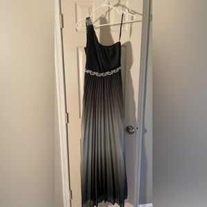 Speckles long formal dress - black ombré with rhinestones size 7
